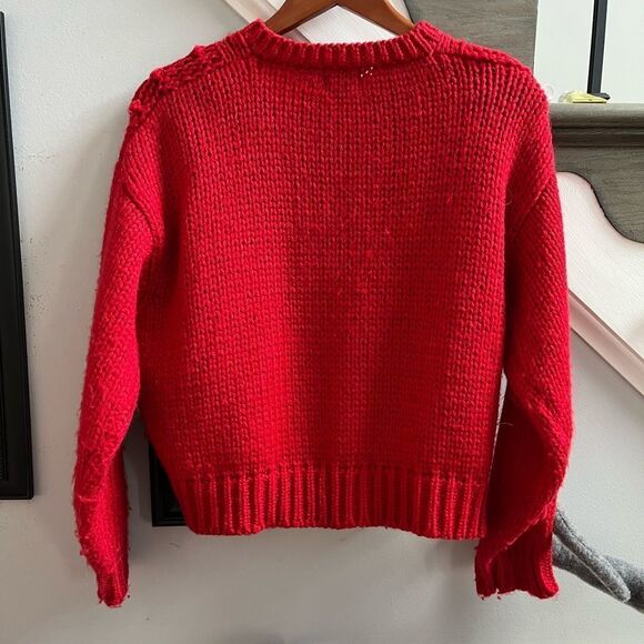 Miss Selfridge Red Cardigan with Embroidered Figures - Picture 4 of 5